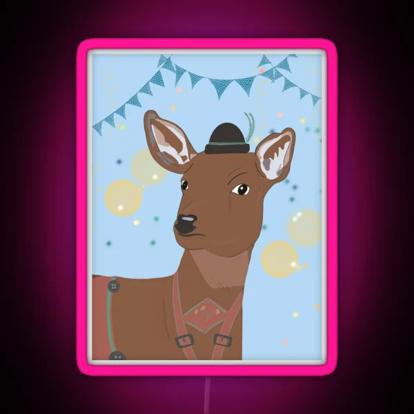 Oh Deer Lederhosen RGB Neon Sign
