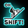 funny mountain biking neon sign design in rgb colors with a blue glow