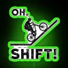 Neon Mountain Biking Sign with 'Oh Shift' Funny Design - RGB Color