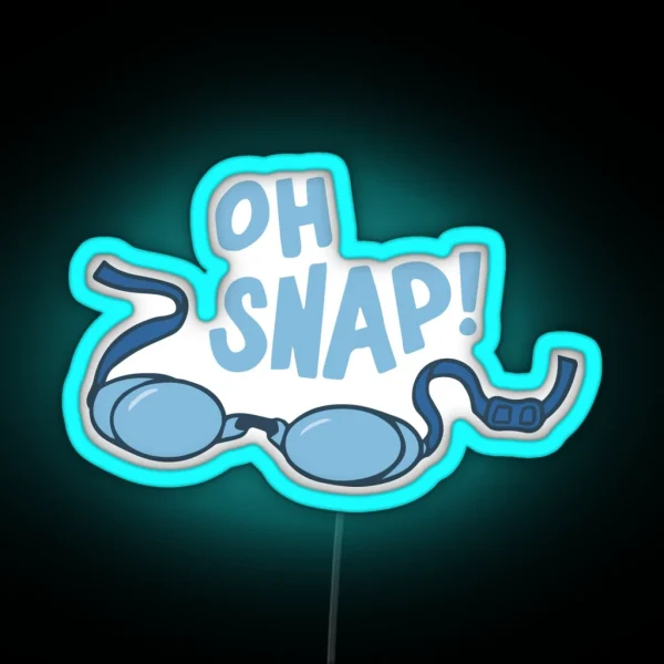 Oh Snap Broken Goggles Swimming RGB Neon Sign