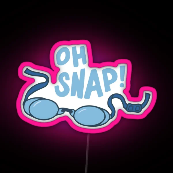 Oh Snap Broken Goggles Swimming RGB Neon Sign
