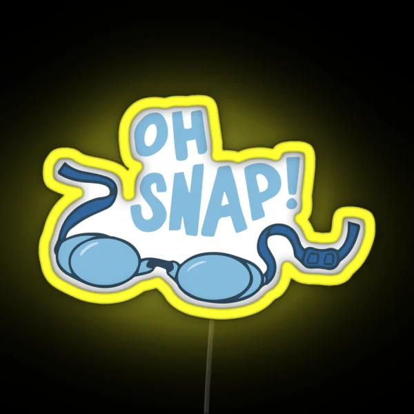 Oh Snap Broken Goggles Swimming RGB Neon Sign