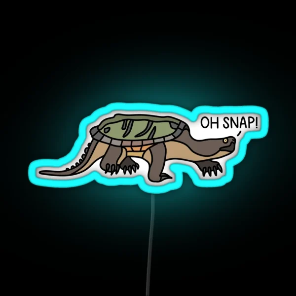 OH SNAP Common Snapping Turtle RGB Neon Sign