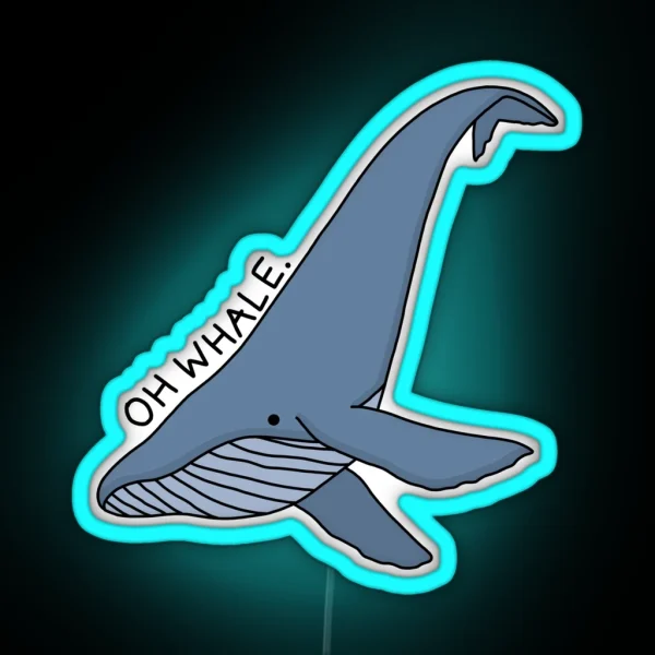 Oh Whale Whale Illustration 2 RGB Neon Sign