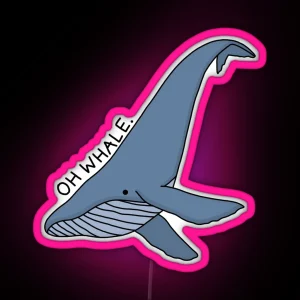 Oh Whale Whale Illustration 2 RGB Neon Sign