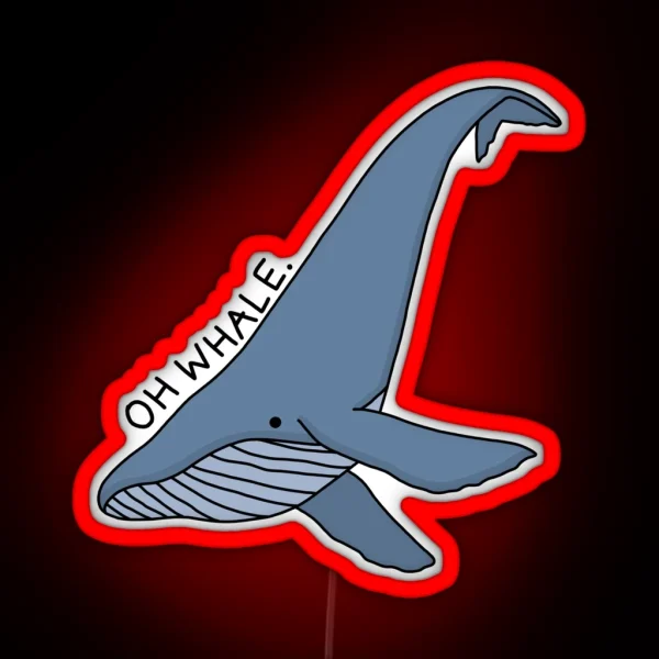 Oh Whale Whale Illustration 2 RGB Neon Sign