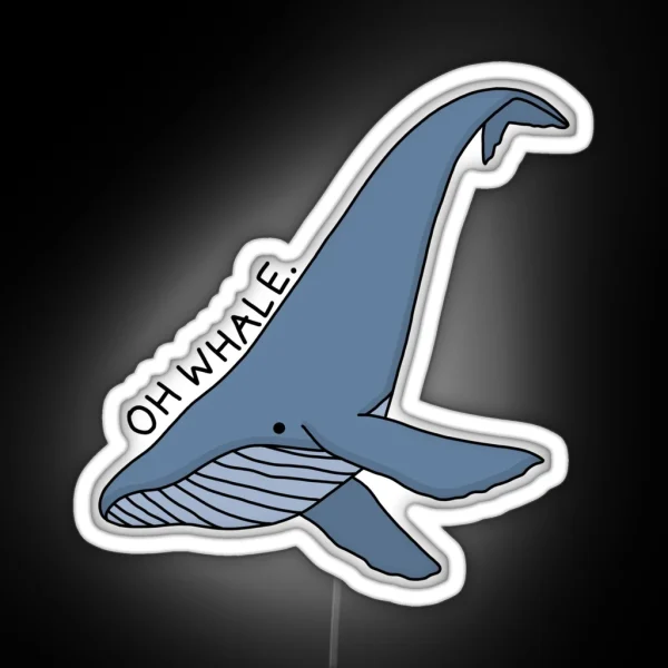 Oh Whale Whale Illustration 2 RGB Neon Sign