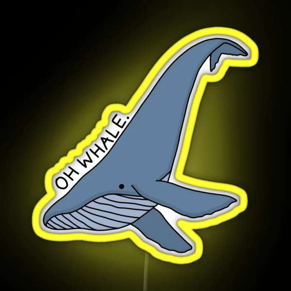 Oh Whale Whale Illustration 2 RGB Neon Sign