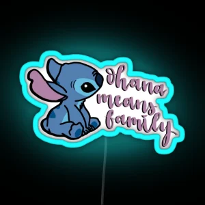 Ohana Means Family Stitch RGB Neon Sign