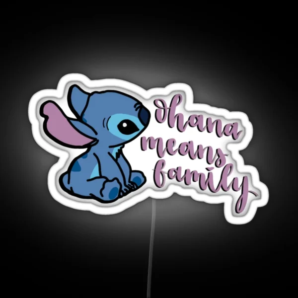 Ohana Means Family Stitch RGB Neon Sign