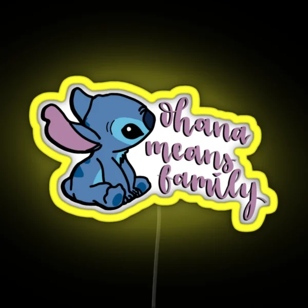 Ohana Means Family Stitch RGB Neon Sign