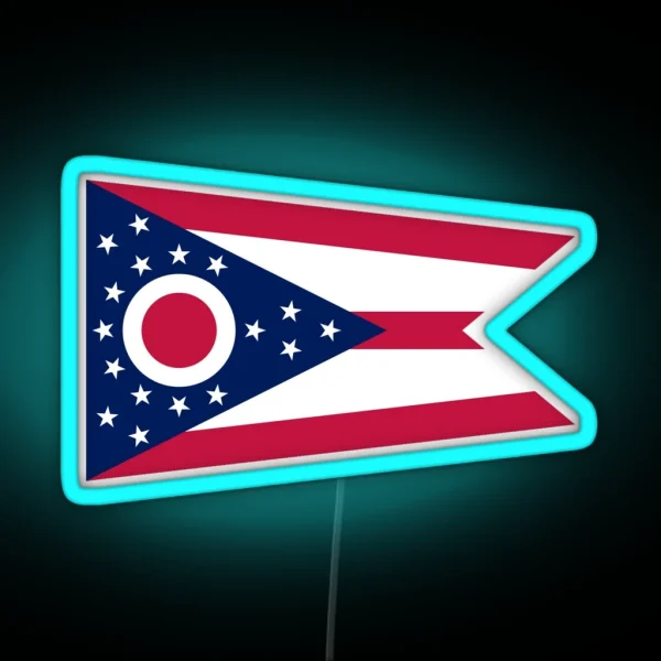 Ohio Columbus USA State Flag Bedspread Led Led RGB Neon Sign