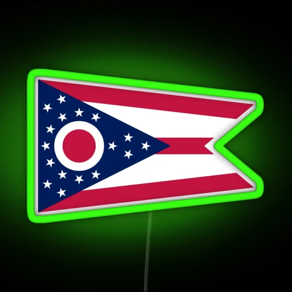 Ohio Columbus USA State Flag Bedspread Led Led RGB Neon Sign