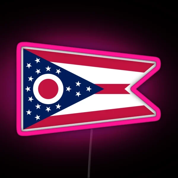 Ohio Columbus USA State Flag Bedspread Led Led RGB Neon Sign