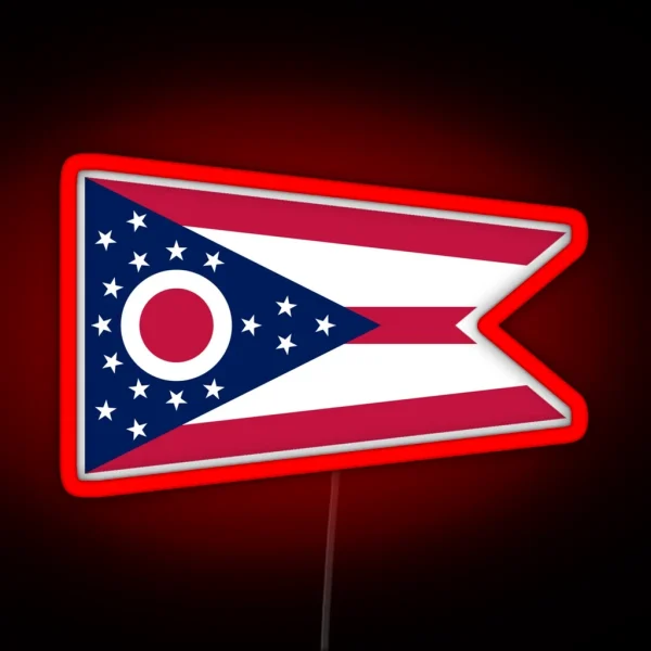 Ohio Columbus USA State Flag Bedspread Led Led RGB Neon Sign