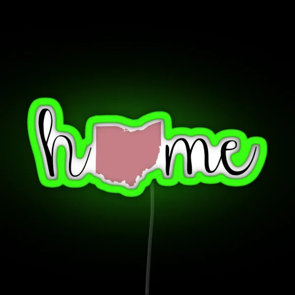 Ohio Home Red RGB Neon Sign