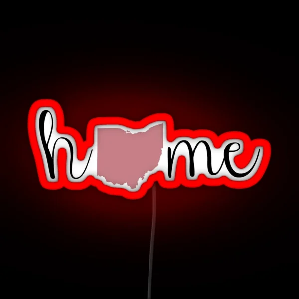 Ohio Home Red RGB Neon Sign