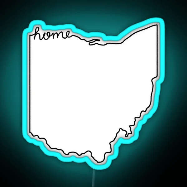 Ohio Home State Outline RGB Neon Sign