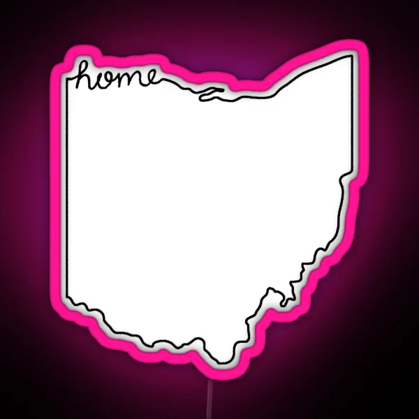 Ohio Home State Outline RGB Neon Sign