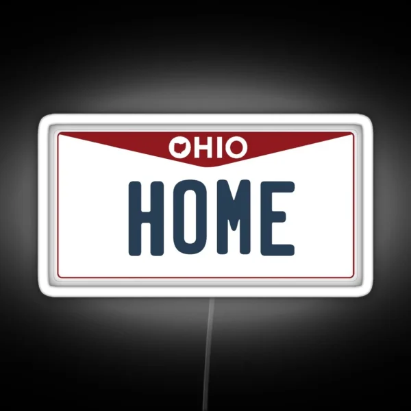 Ohio License Plate Home RGB Neon Sign