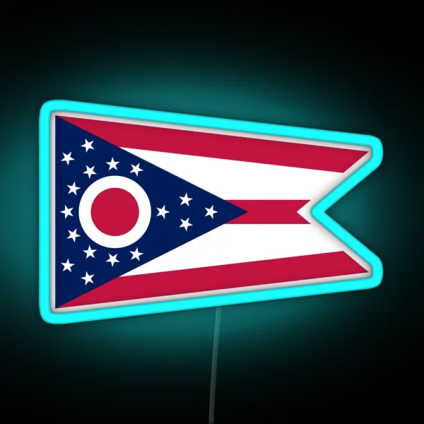 Ohio State Flag RGB Neon Sign