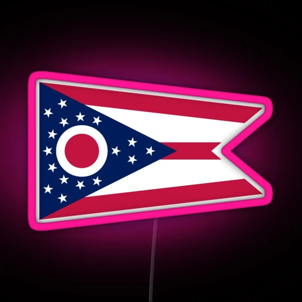 Ohio State Flag RGB Neon Sign