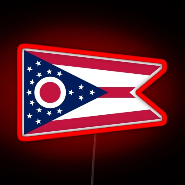 Ohio State Flag RGB Neon Sign