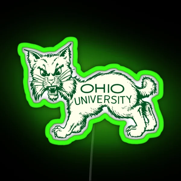 Ohio University Bobcat Vintage Buckeye State RGB Neon Sign