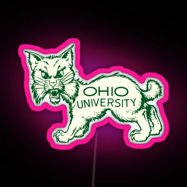 Ohio University Bobcat Vintage Buckeye State RGB Neon Sign