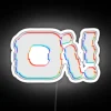 rgb neon sign saying oi roy says hi - white