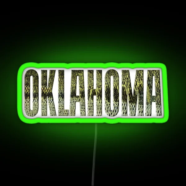 Oklahoma Largemouth Bass RGB Neon Sign