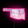 oklahoma neon sign rgb this is home pink