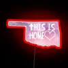 oklahoma this is home neon sign rgb led lighting red color
