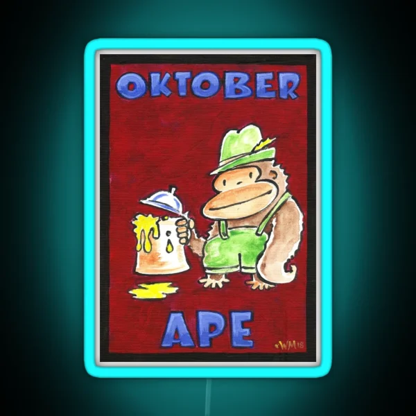 Oktober Ape On Red RGB Neon Sign