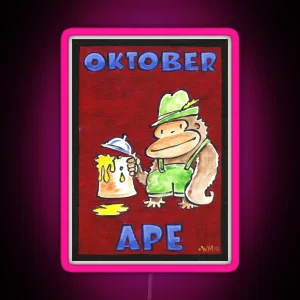 Oktober Ape On Red RGB Neon Sign