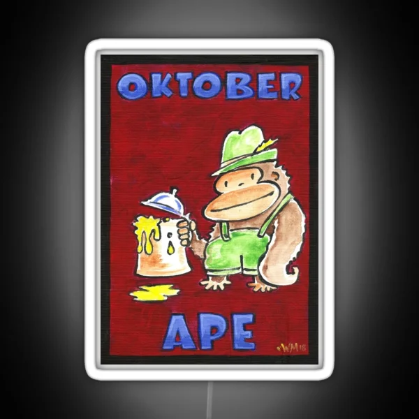 Oktober Ape On Red RGB Neon Sign