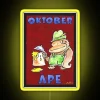 playful ape oktoberfest neon red yellow rgb sign