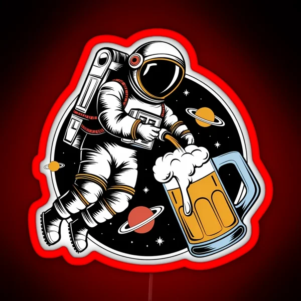 Oktoberfest Astronaut Beerfest Space Adventure RGB Neon Sign