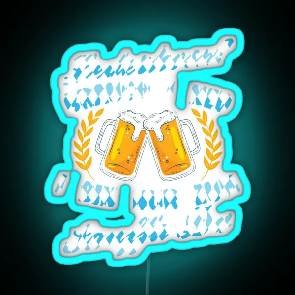 Oktoberfest Bavaria Lederhosen Drinking RGB Neon Sign