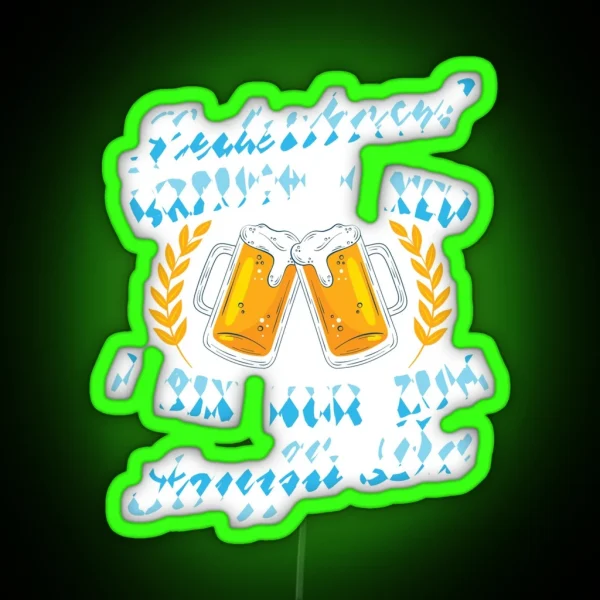 Oktoberfest Bavaria Lederhosen Drinking RGB Neon Sign