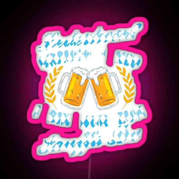 Oktoberfest Bavaria Lederhosen Drinking RGB Neon Sign