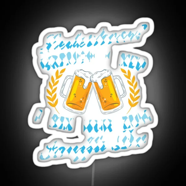 Oktoberfest Bavaria Lederhosen Drinking RGB Neon Sign