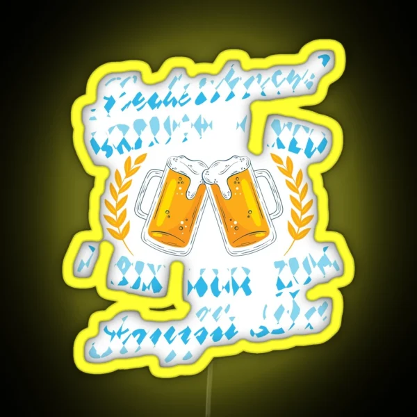 Oktoberfest Bavaria Lederhosen Drinking RGB Neon Sign