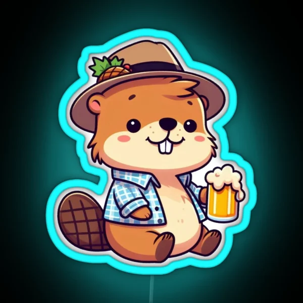 Oktoberfest Beaver RGB Neon Sign