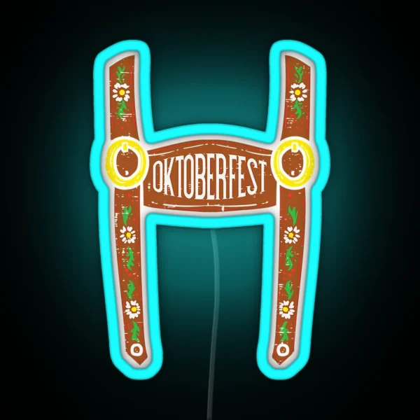 Oktoberfest Lederhosen Halloween Costume German Men Boys RGB Neon Sign