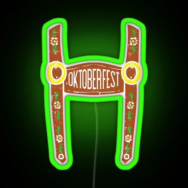 Oktoberfest Lederhosen Halloween Costume German Men Boys RGB Neon Sign
