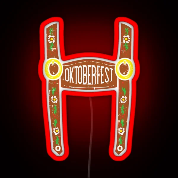Oktoberfest Lederhosen Halloween Costume German Men Boys RGB Neon Sign