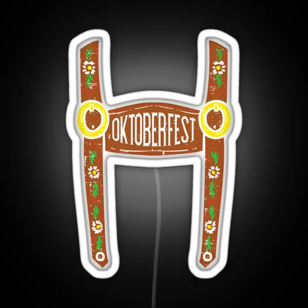 Oktoberfest Lederhosen Halloween Costume German Men Boys RGB Neon Sign