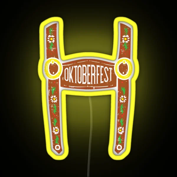 Oktoberfest Lederhosen Halloween Costume German Men Boys RGB Neon Sign