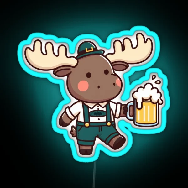 Oktoberfest Moose RGB Neon Sign